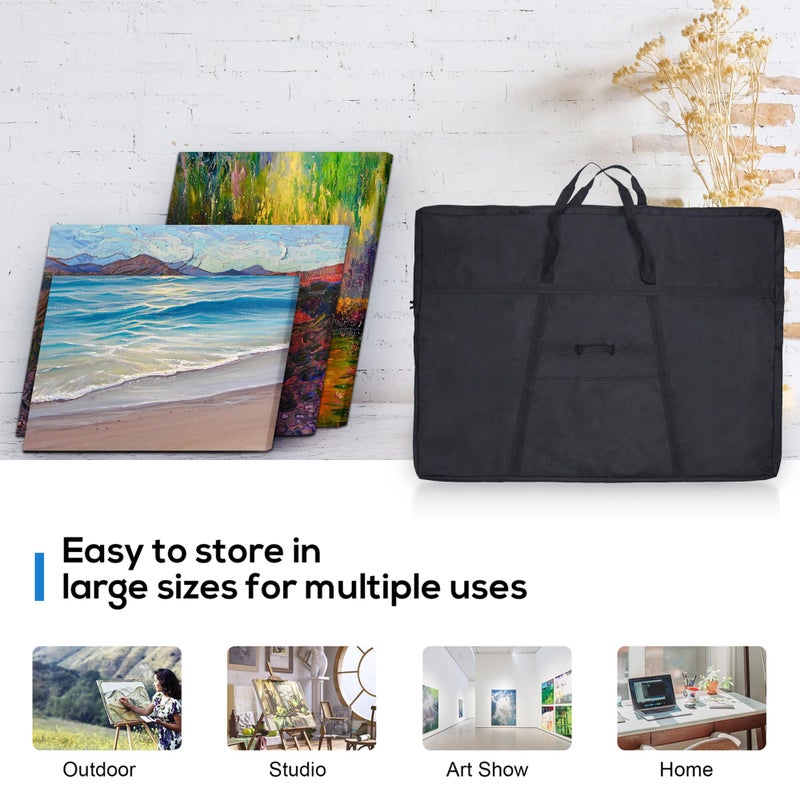 JJRING Dacron Light Weight Large Size Art Portfolio Tote Bag, 33'' x 43'' for 32'' x 42'' Black Carring Storage Case For Poster, Sketching and Drawing - Image 5